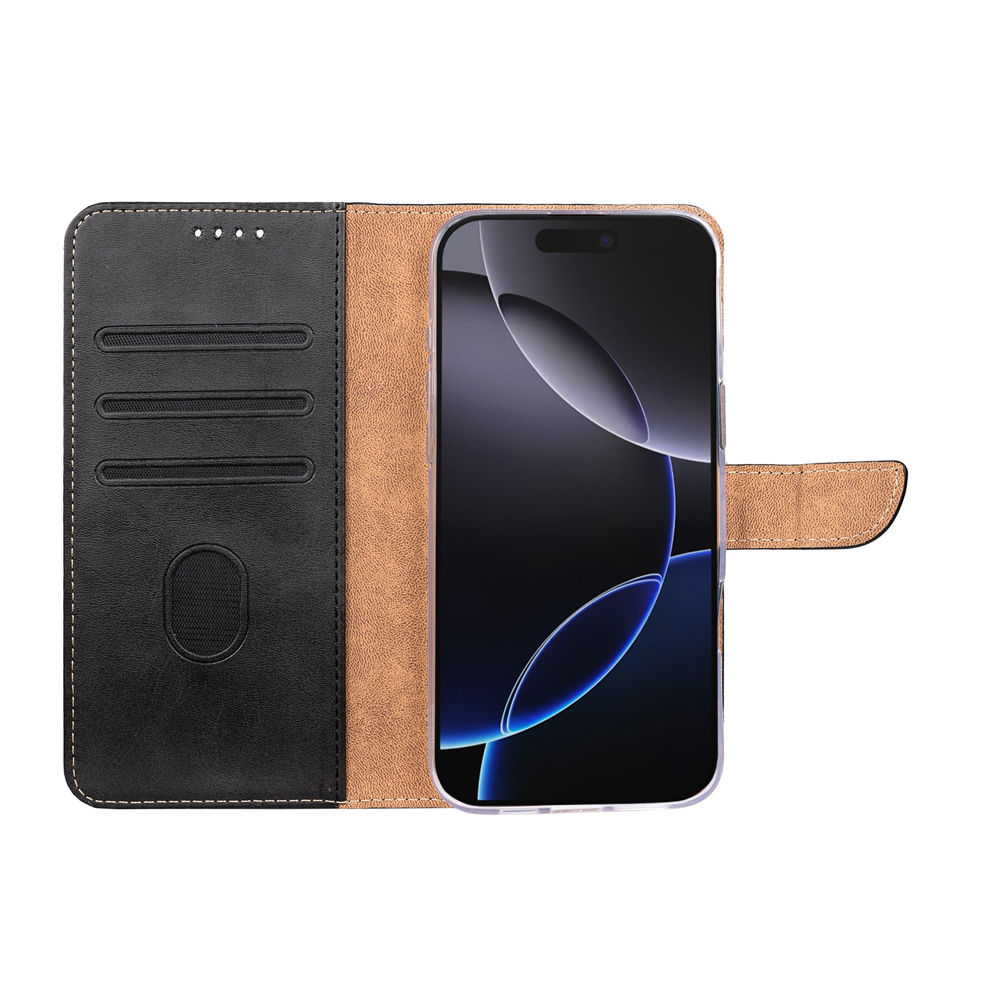 Rixus Bookcase For Apple iPhone 17 Pro Max Black