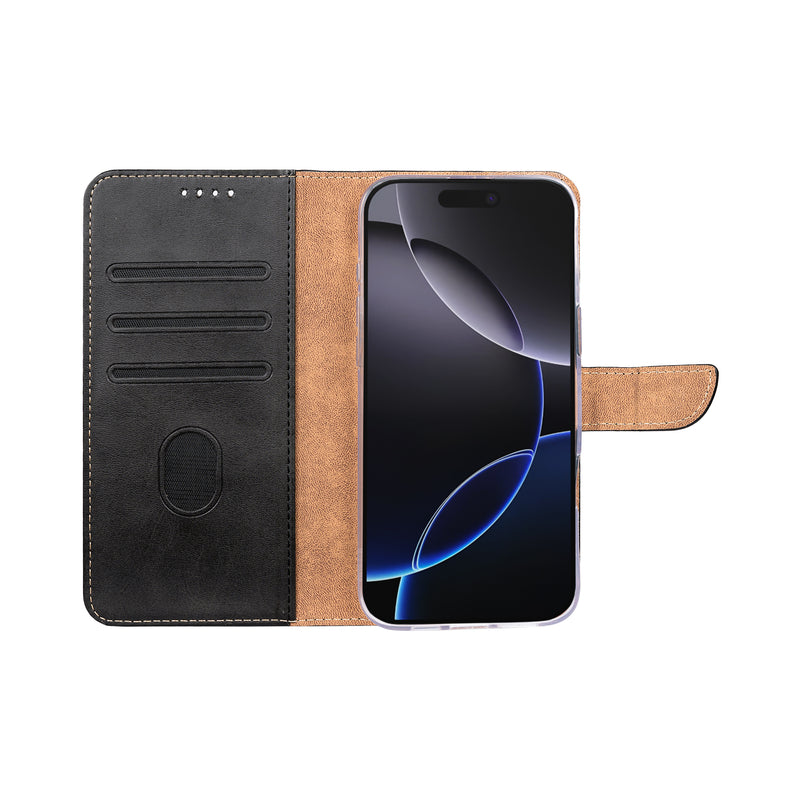Rixus Bookcase For iPhone 17 Pro Max Black