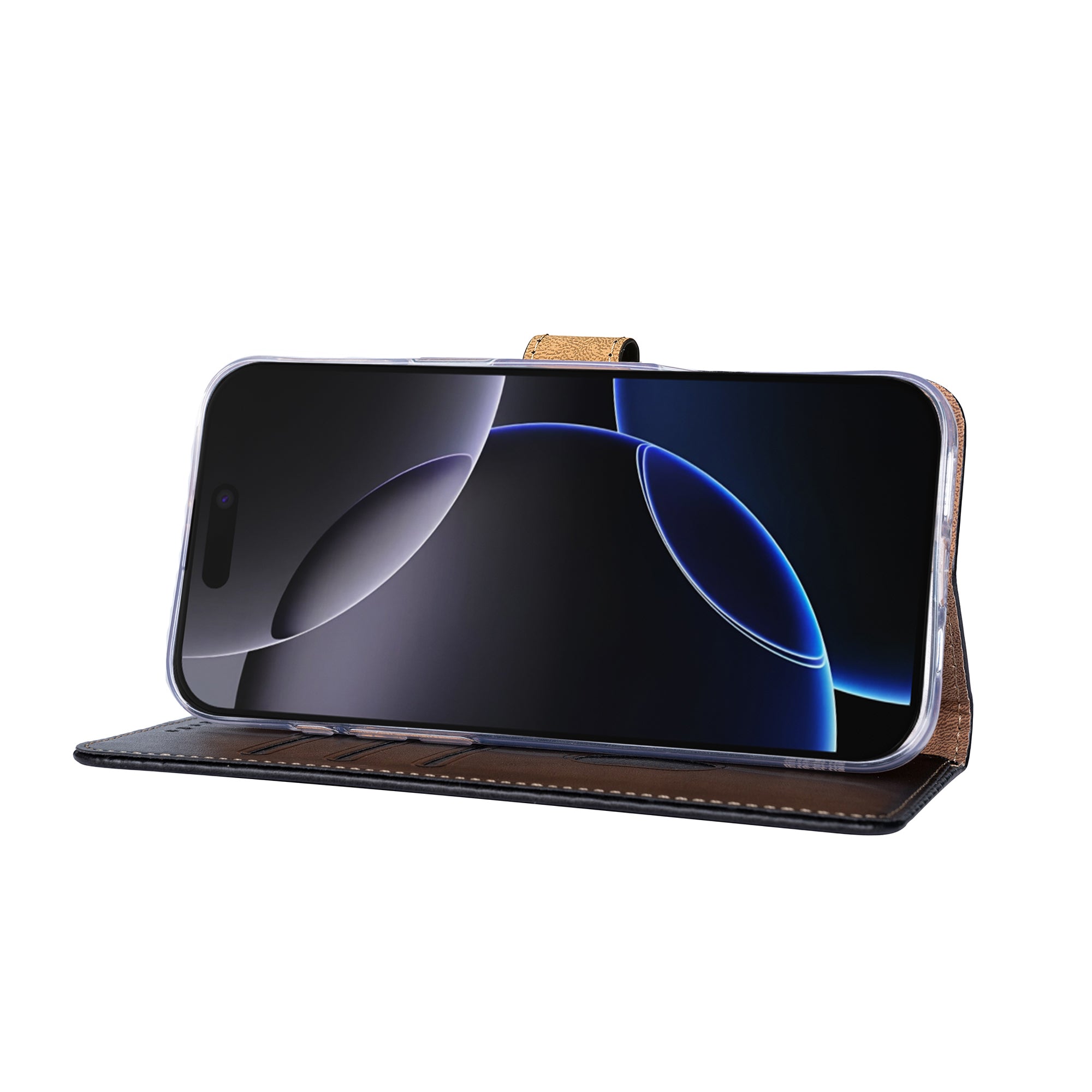 Rixus Bookcase For Apple iPhone 17 Pro Max Black