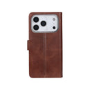 Rixus Bookcase For iPhone 17 Pro Max Brown