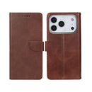 Rixus Bookcase For iPhone 17 Pro Max Brown