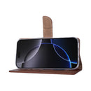 Rixus Bookcase For iPhone 17 Pro Max Brown