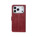 Rixus Bookcase For iPhone 17 Pro Max Dark Red