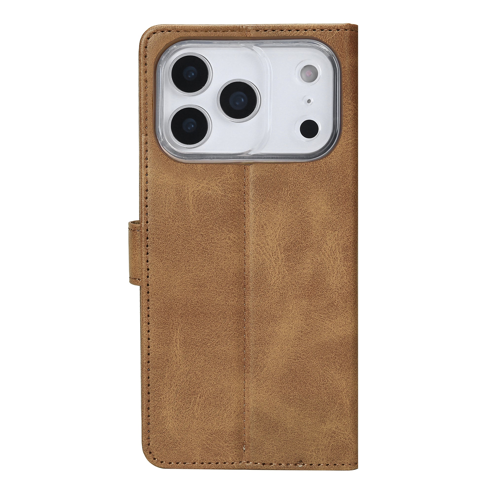 Rixus Bookcase For Apple iPhone 17 Pro Max Light Brown