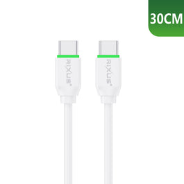 Rixus RXUC13C Fast Charging Cable USB-C To USB-C 30cm White