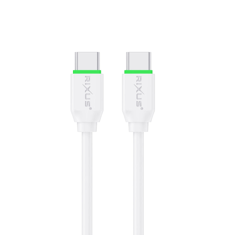 Rixus RXUC13C Fast Charging Cable USB-C To USB-C 30CM White