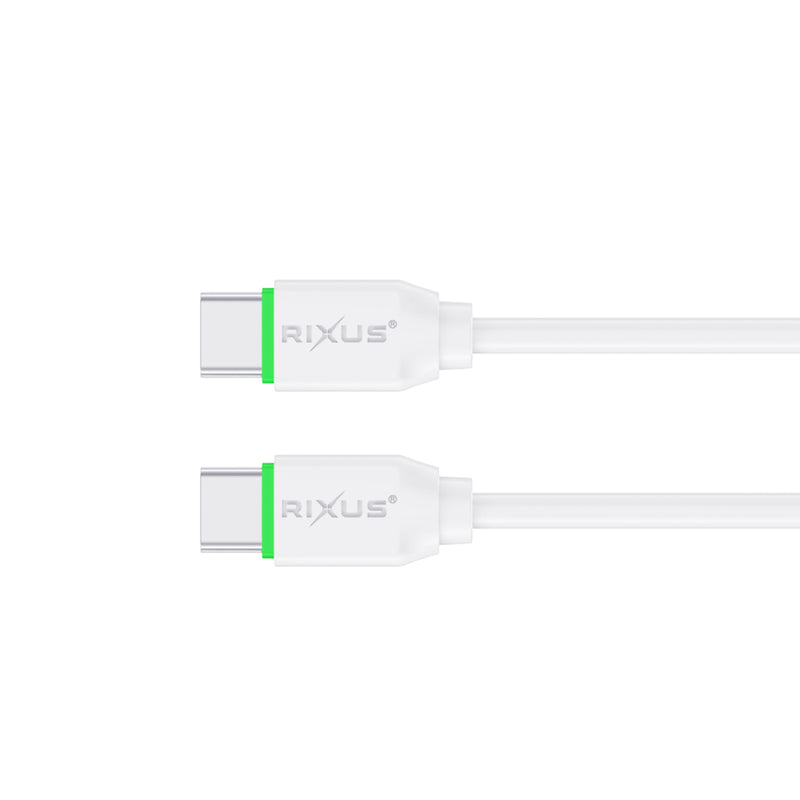 Rixus RXUC13C Fast Charging Cable USB-C To USB-C 30CM White