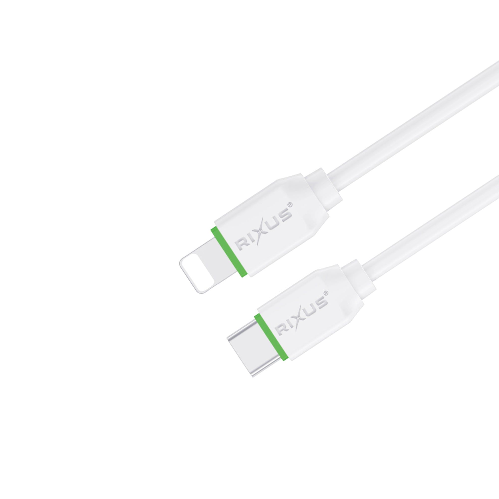 Rixus RXUC13L Fast Charging Cable USB-C To Lightning Connector 30cm White