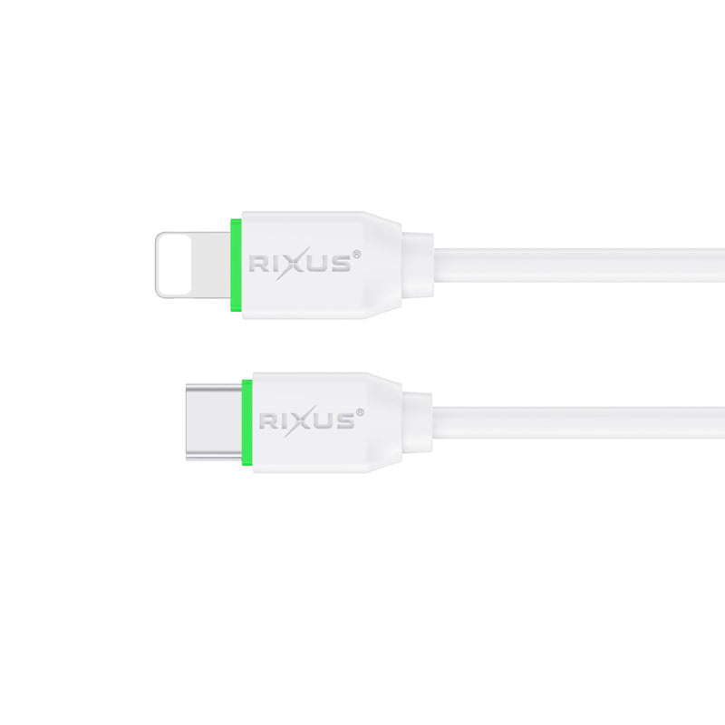 Rixus RXUC13L Fast Charging Cable USB-C To Lightning 30CM White