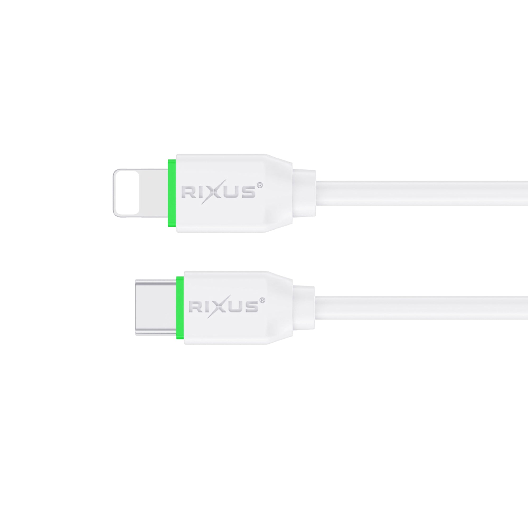 Rixus RXUC13L Fast Charging Cable USB-C To Lightning Connector 30cm White