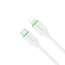 Rixus RXUC13L Fast Charging Cable USB-C To Lightning 30CM White