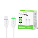 Rixus RXUC13L Fast Charging Cable USB-C To Lightning 30cm White