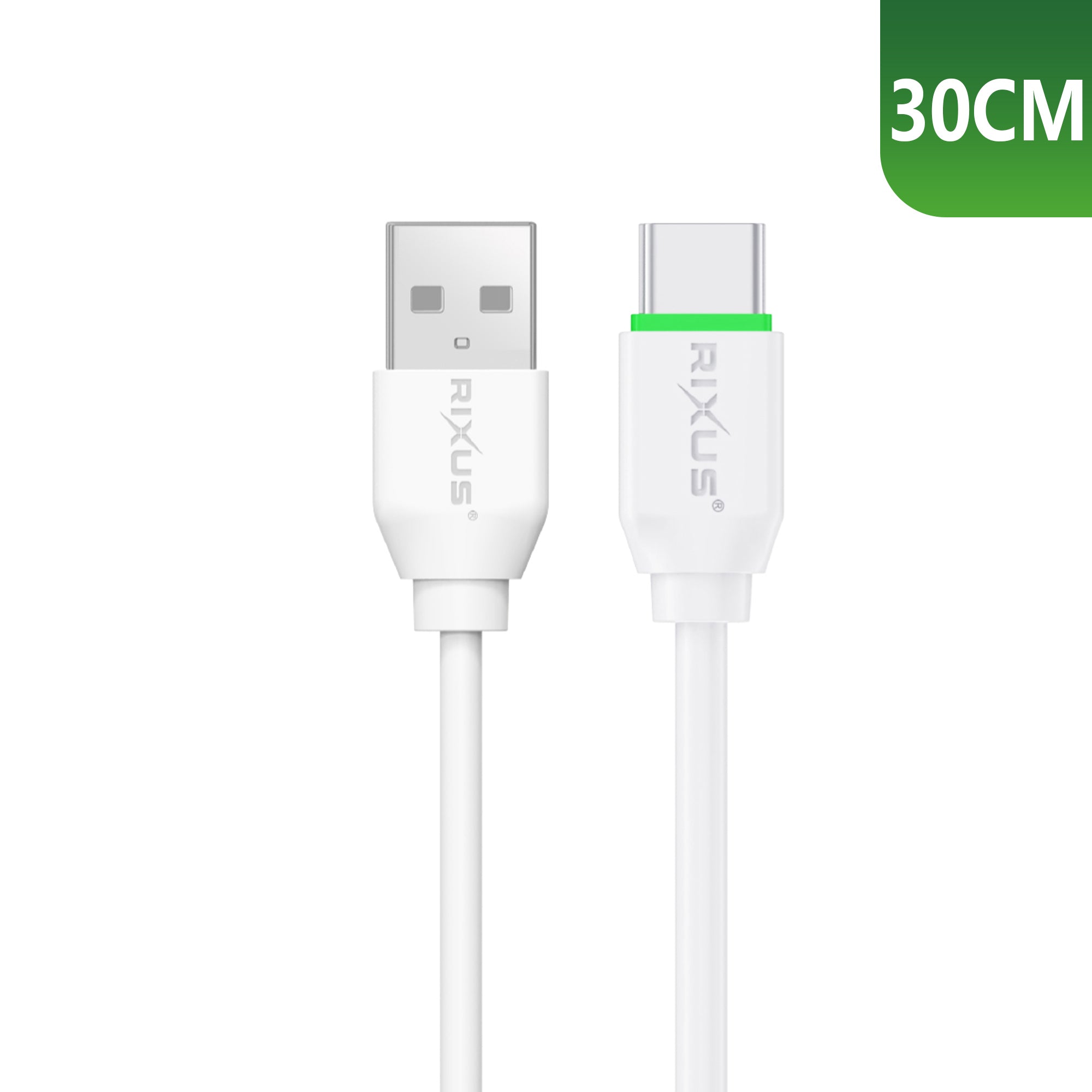 Rixus RXUC13AC Charging Cable USB-A To USB-C 30cm White