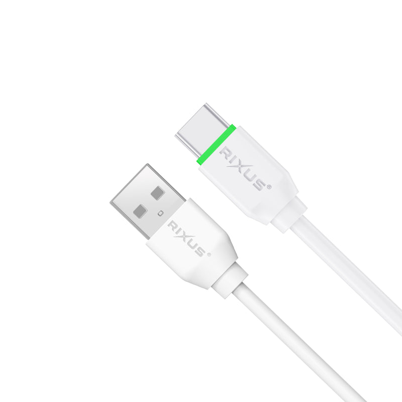 Rixus RXUC13AC Charging Cable USB-A To USB-C 30CM White