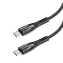 Rixus RXUC38C Fast Charging Cable USB-C To USB-C Braided Nylon 2m Black