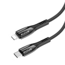 Rixus RXUC39L Fast Charging Cable USB-C To Lightning Nylon 300CM Black
