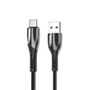 Rixus RXUC39AC Charging Cable USB-A To USB-C Braided Nylon 3m Black