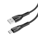 Rixus RXUC39AC Charging Cable USB-A To USB-C Braided Nylon 300CM Black