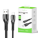 Rixus RXUC39AL Charging Cable USB-A To Lightning Nylon 300CM Black