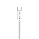 Rixus RXUC08C Fast Charging Cable USB-C To USB-C Cable Braided Nylon 180CM White
