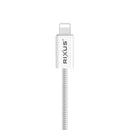 Rixus RXUC08L Fast Charging Cable USB-C To Lightning Cable Braided Nylon 1.8m White