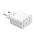 Rixus RXHC33D GaN Double USB-C Power Adapter 33W White