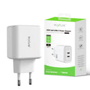Rixus RXHC33D GaN Double USB-C Power Adapter 33W White