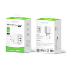Rixus RXHC33D GaN Double USB-C Power Adapter 33W White