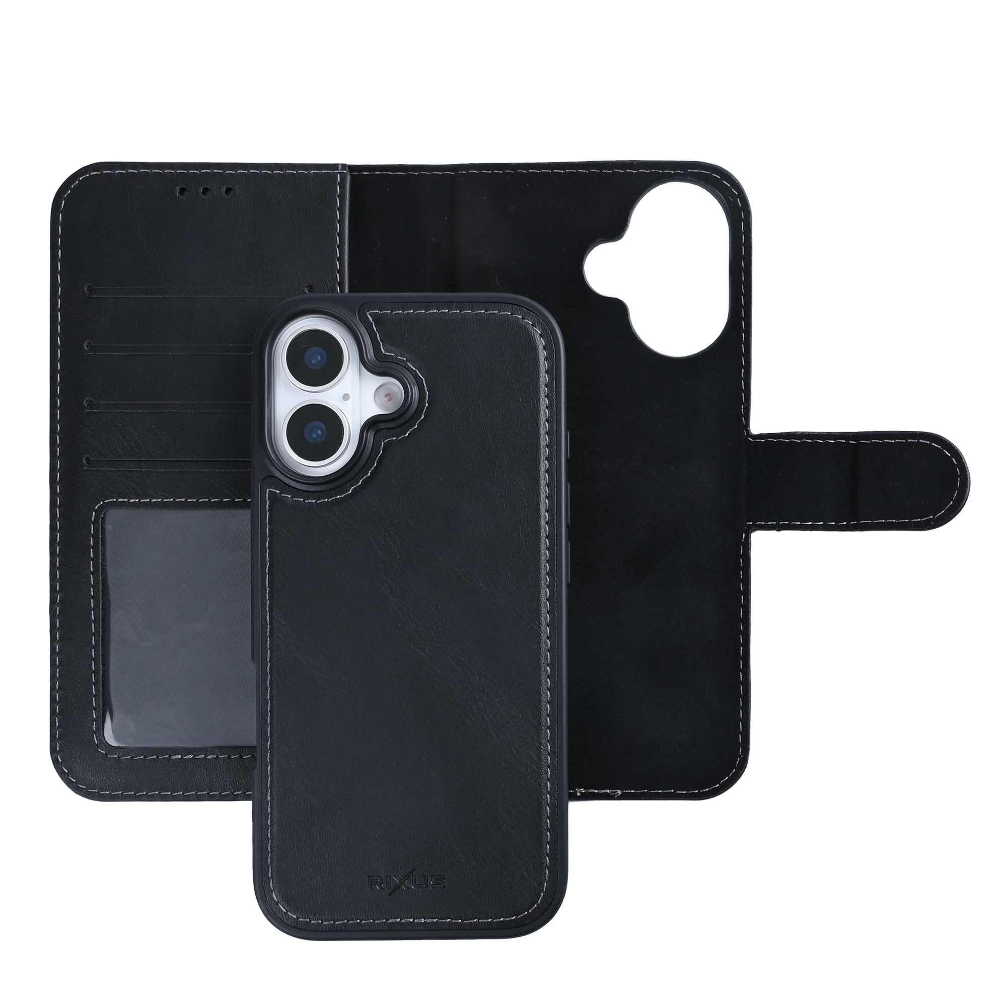 Rixus Duo Magnetic Detachable Wallet For Apple iPhone 17 Black