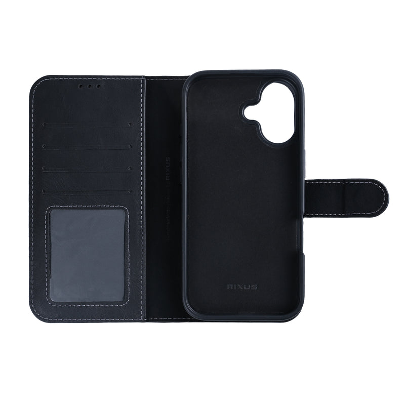 Rixus Duo Magnetic Detachable Wallet For iPhone 17 Black