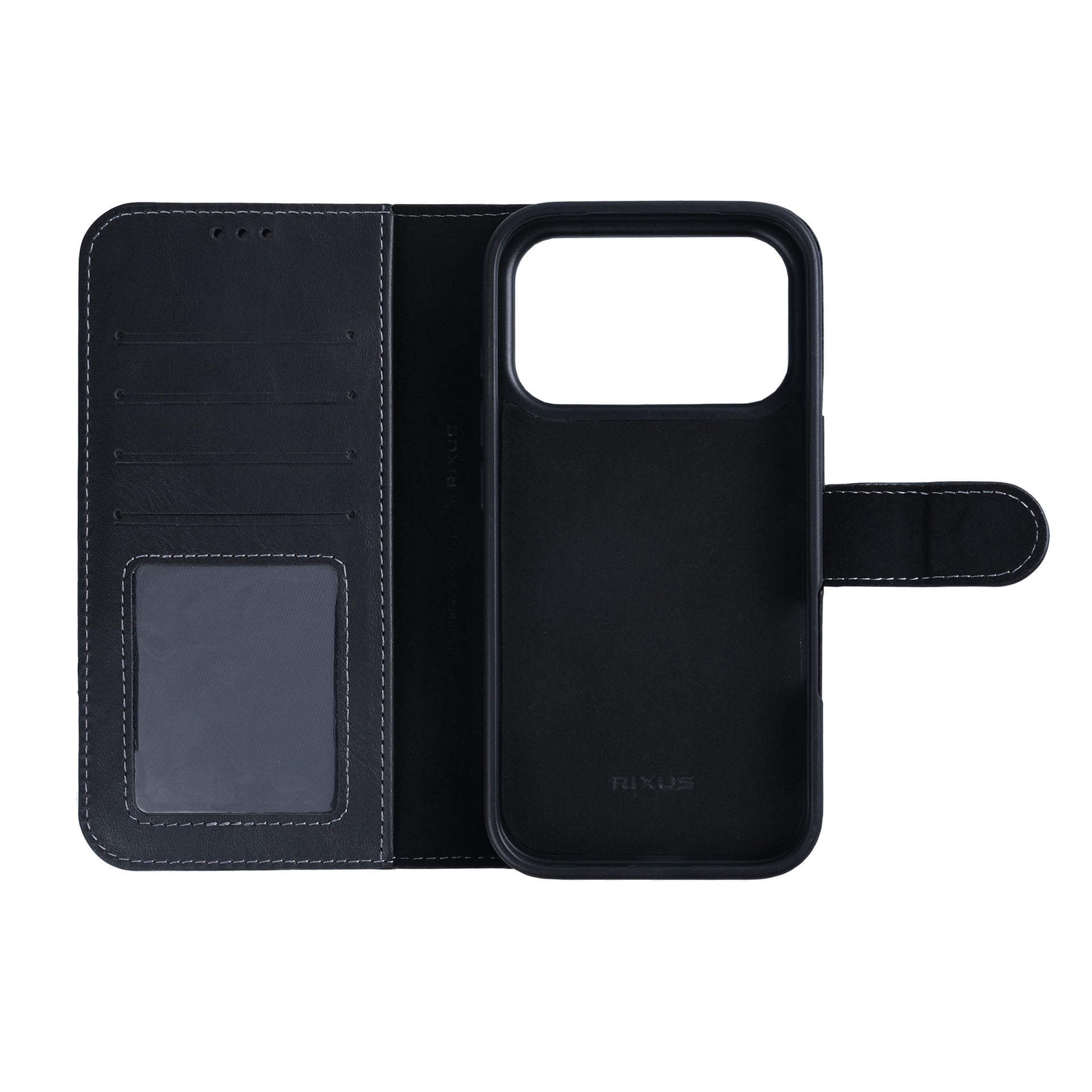 Rixus Duo Magnetic Detachable Wallet For Apple iPhone 17 Pro Black
