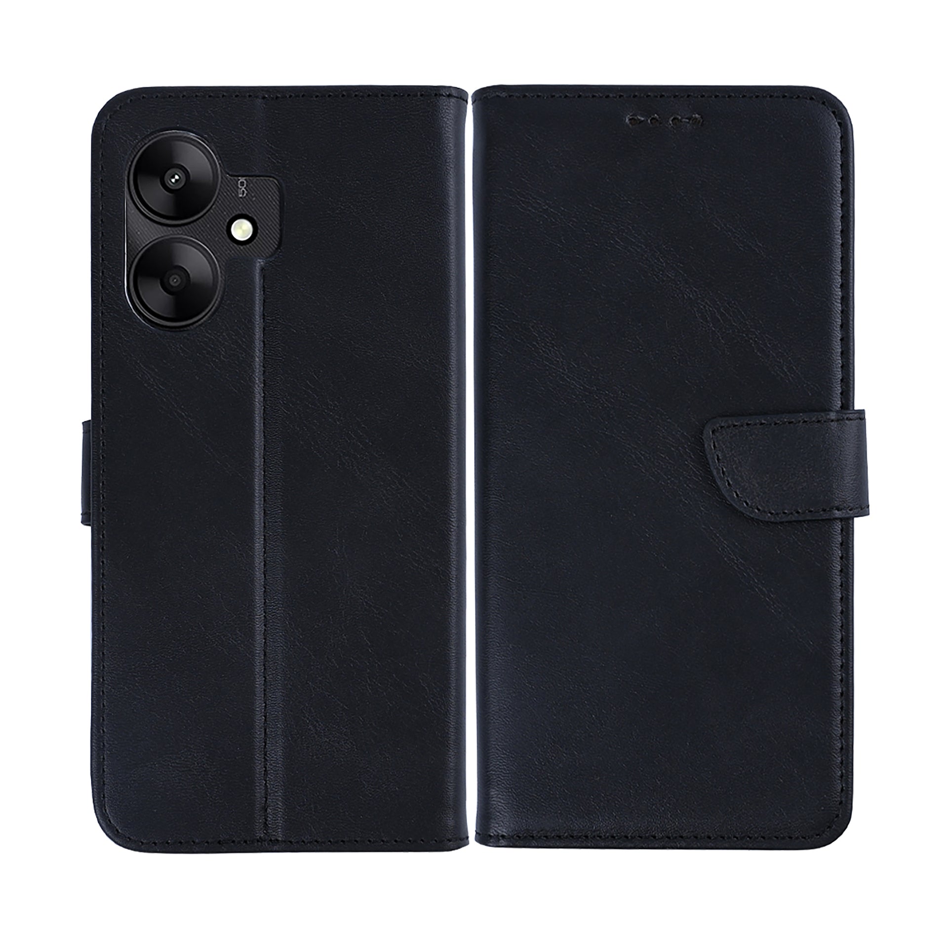 Rixus Bookcase For Xiaomi Redmi 13C Black