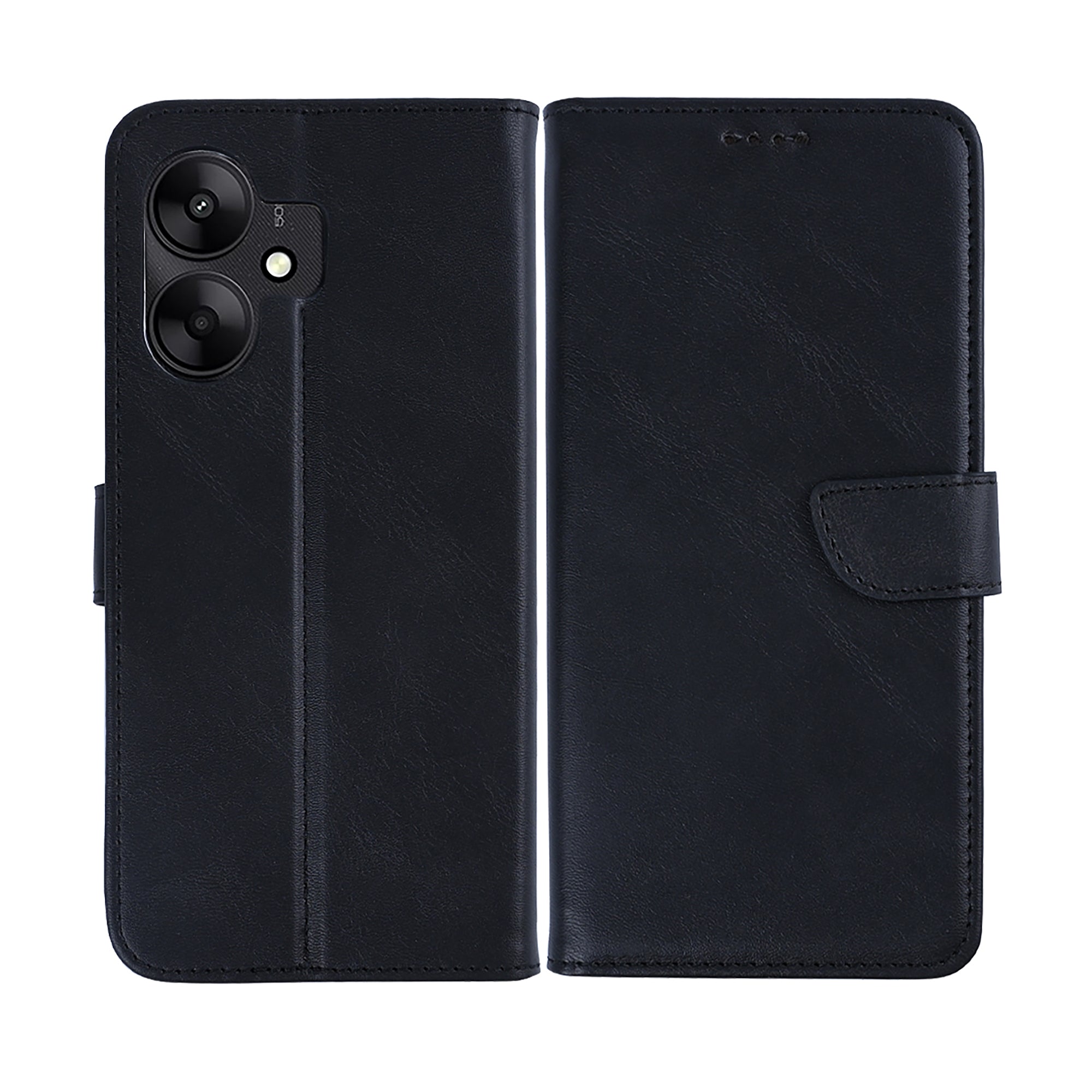 Rixus Bookcase For Xiaomi Redmi 13C Black