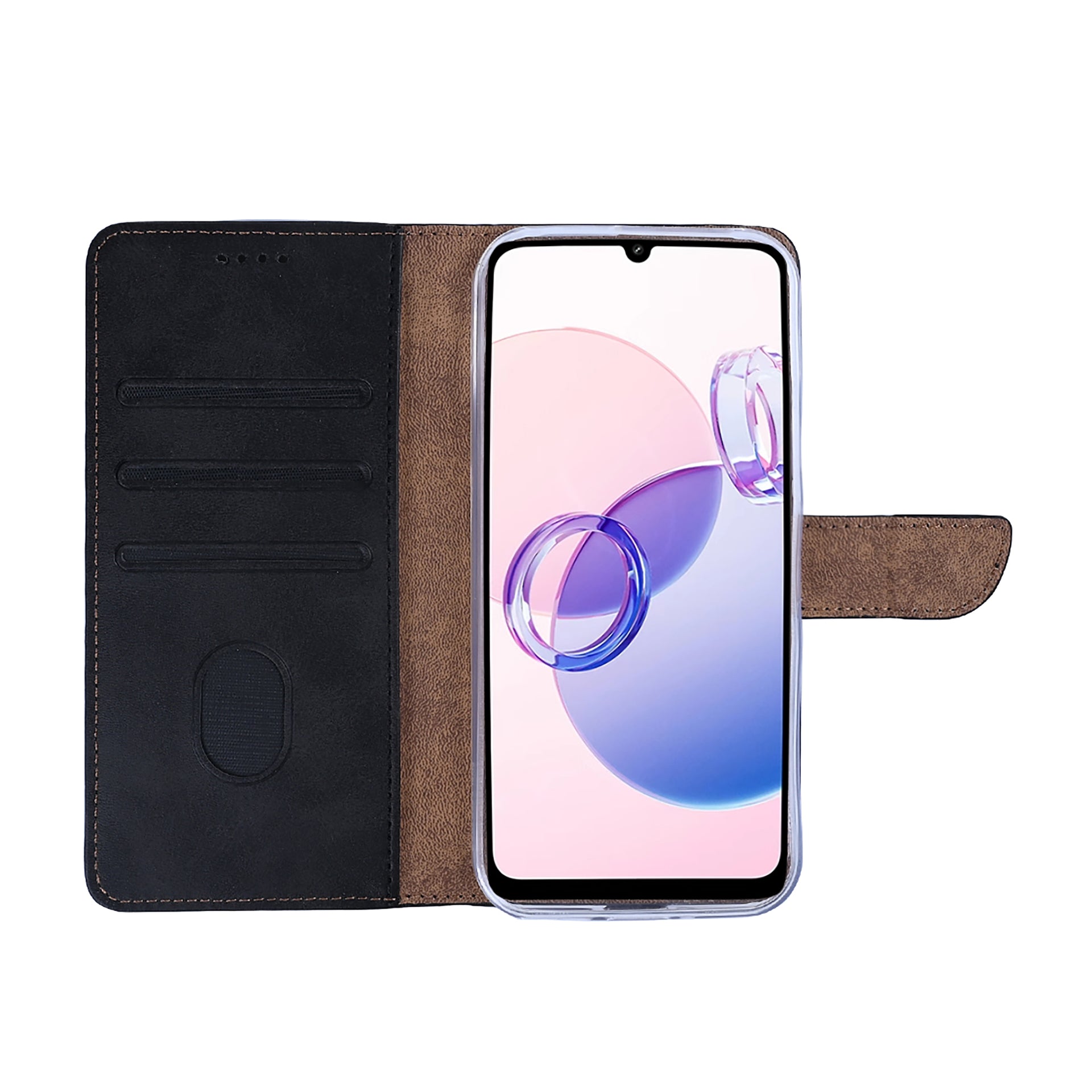 Rixus Bookcase For Xiaomi Redmi 13C Black