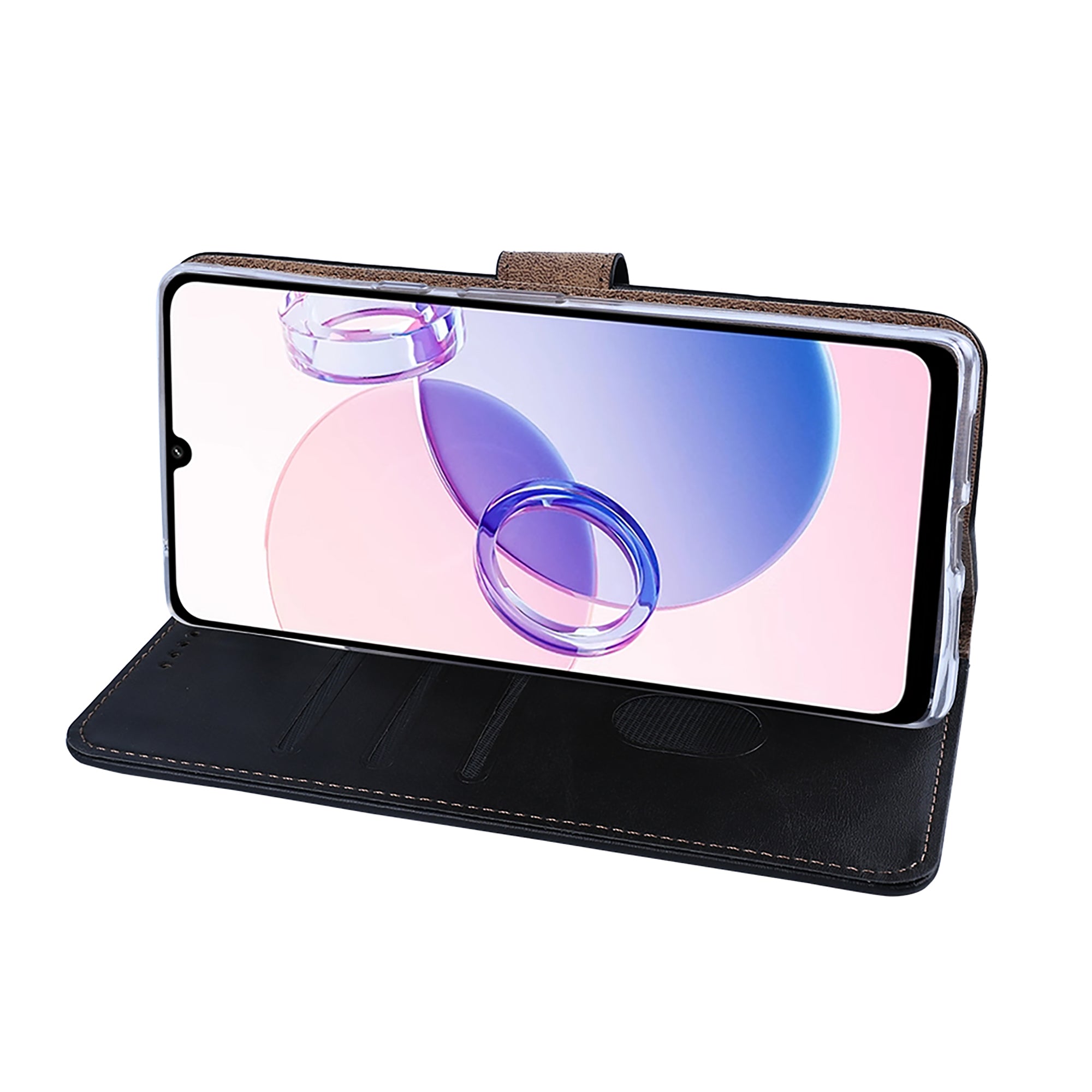 Rixus Bookcase For Xiaomi Redmi 13C Black