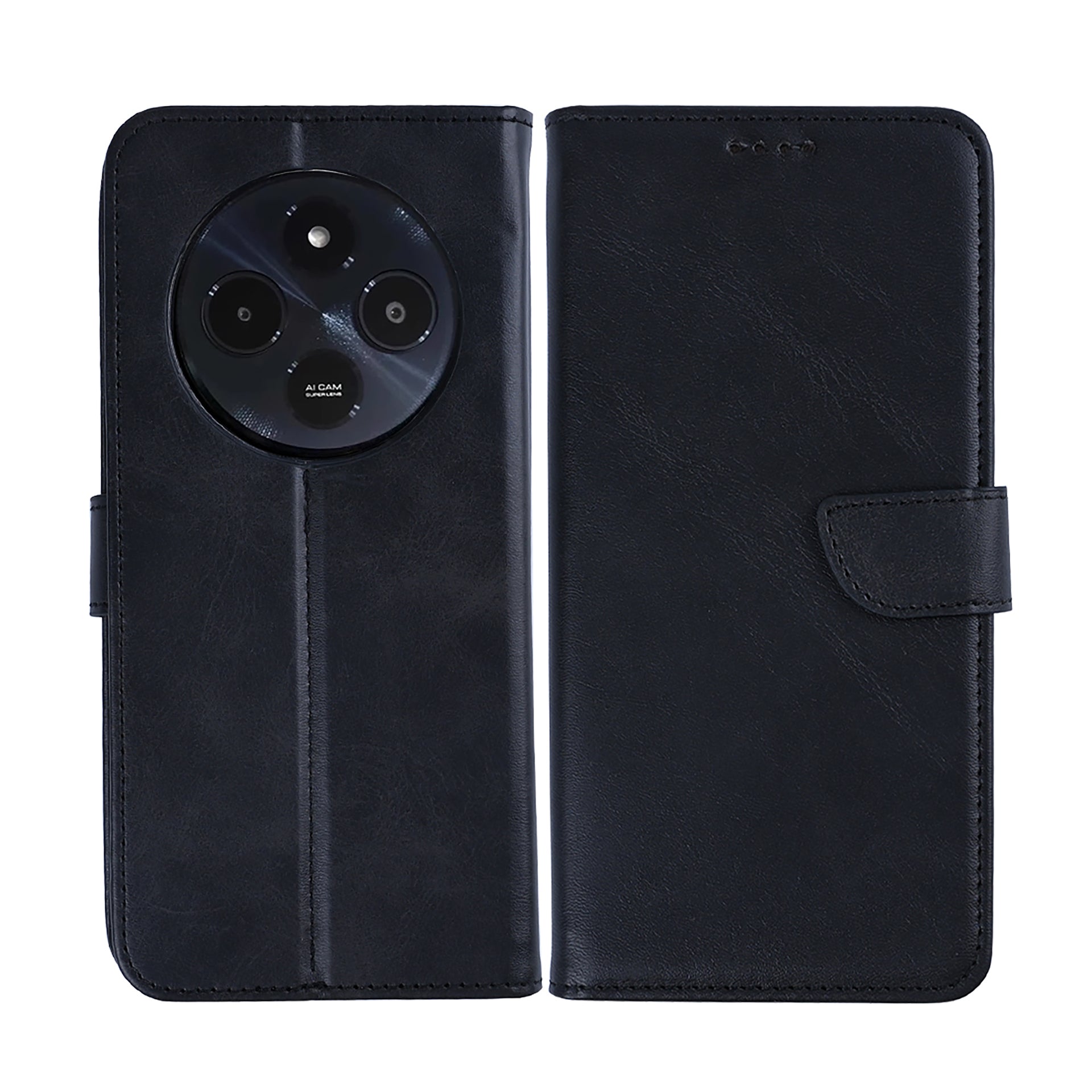 Rixus Bookcase For Xiaomi Redmi 14C Black