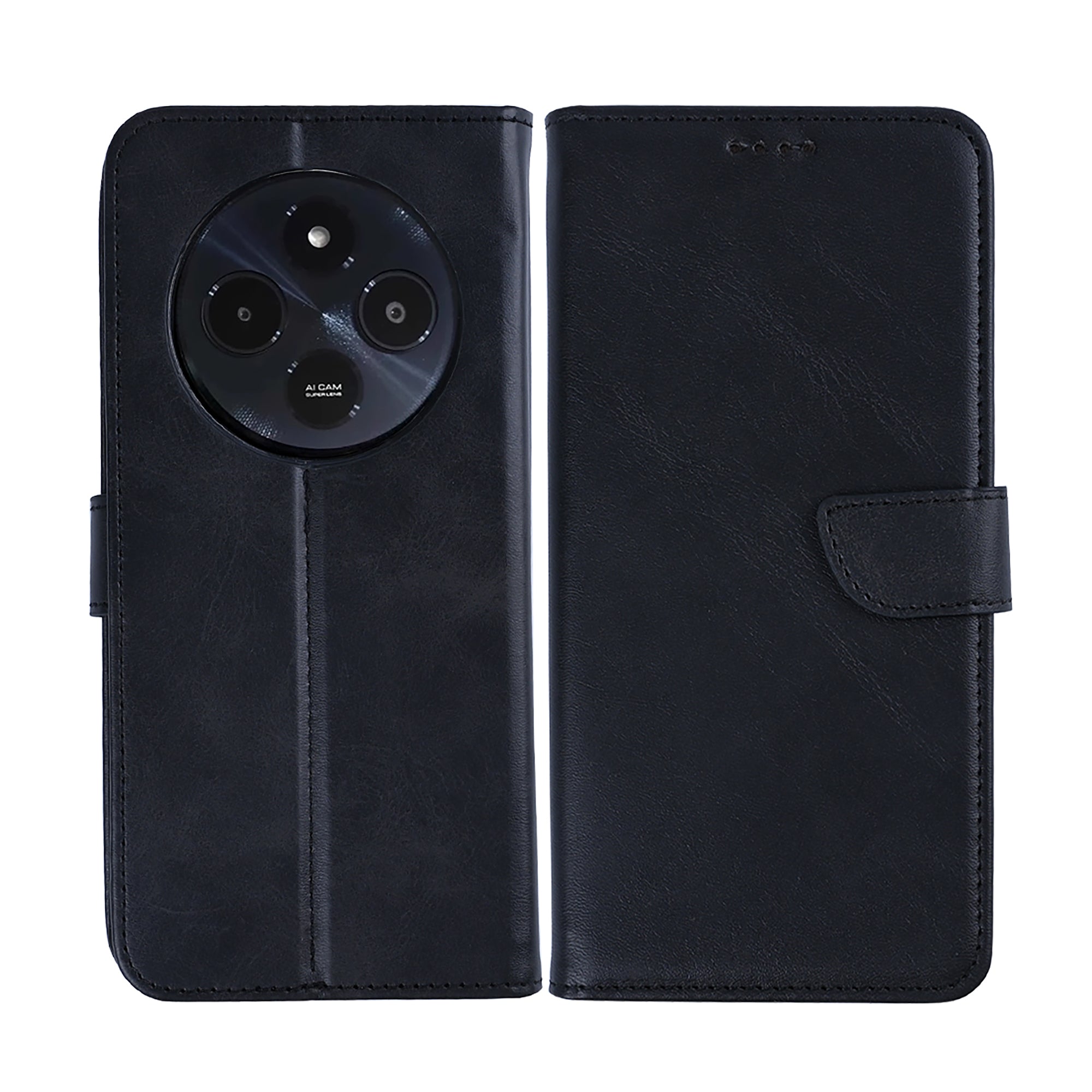 Rixus Bookcase For Xiaomi Redmi 14C Black