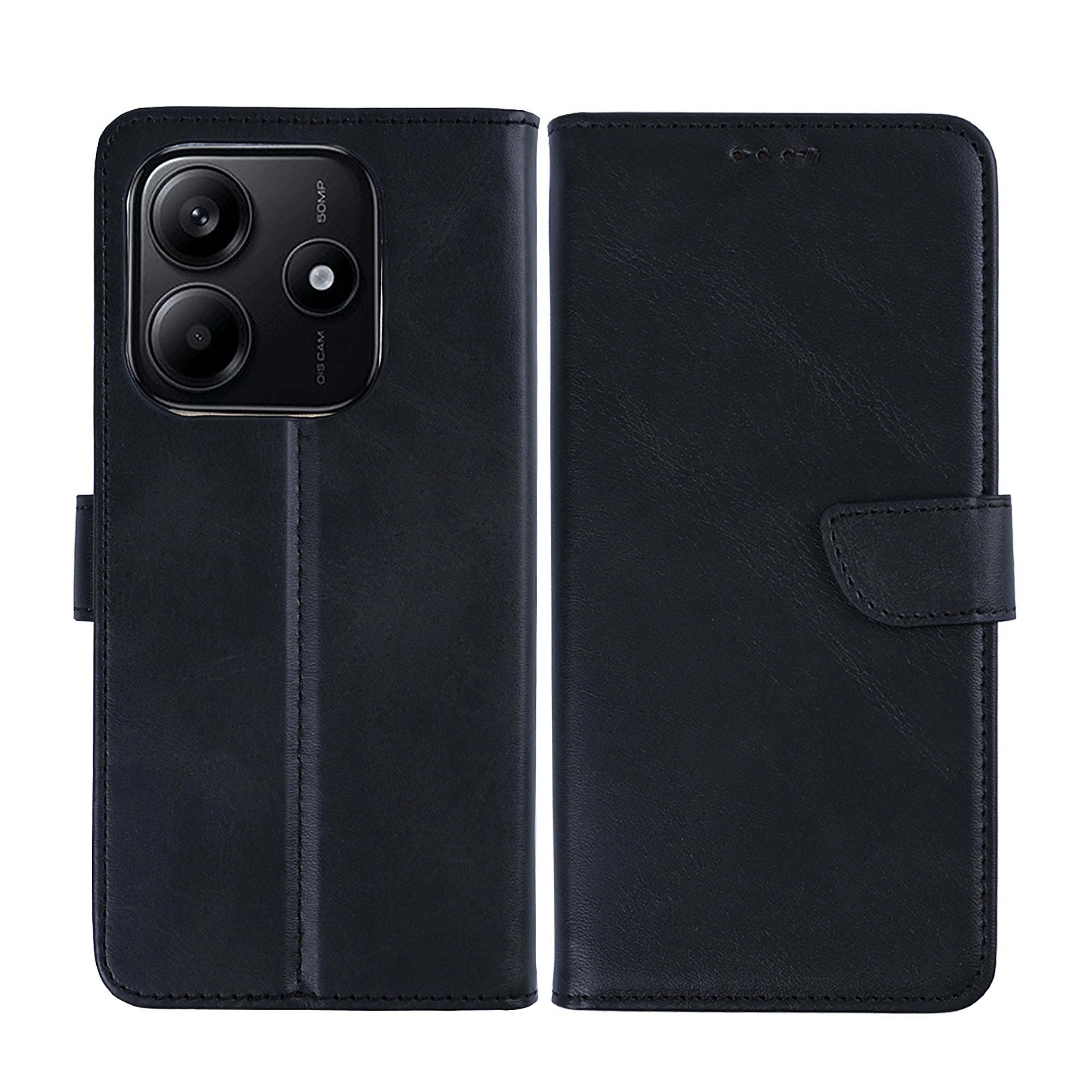 Rixus Bookcase For Xiaomi Redmi Note 14 5G Black