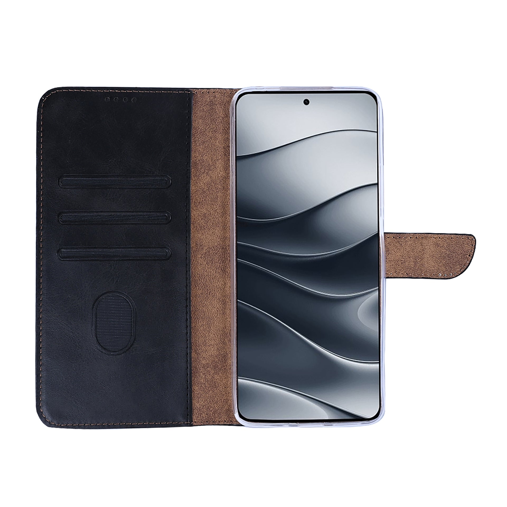 Rixus Bookcase For Xiaomi Redmi Note 14 5G Black
