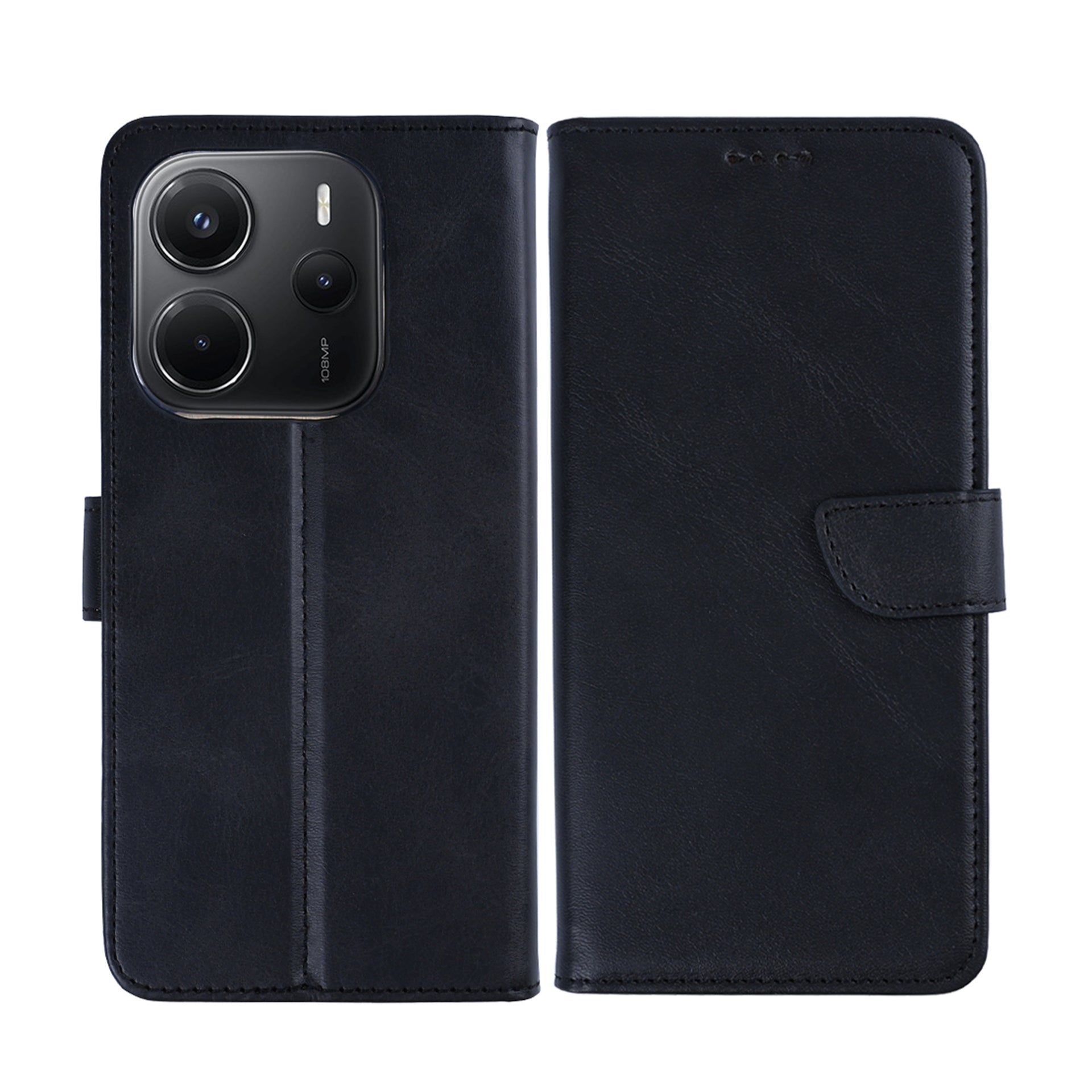 Rixus Bookcase For Xiaomi Redmi Note 14 4G Black