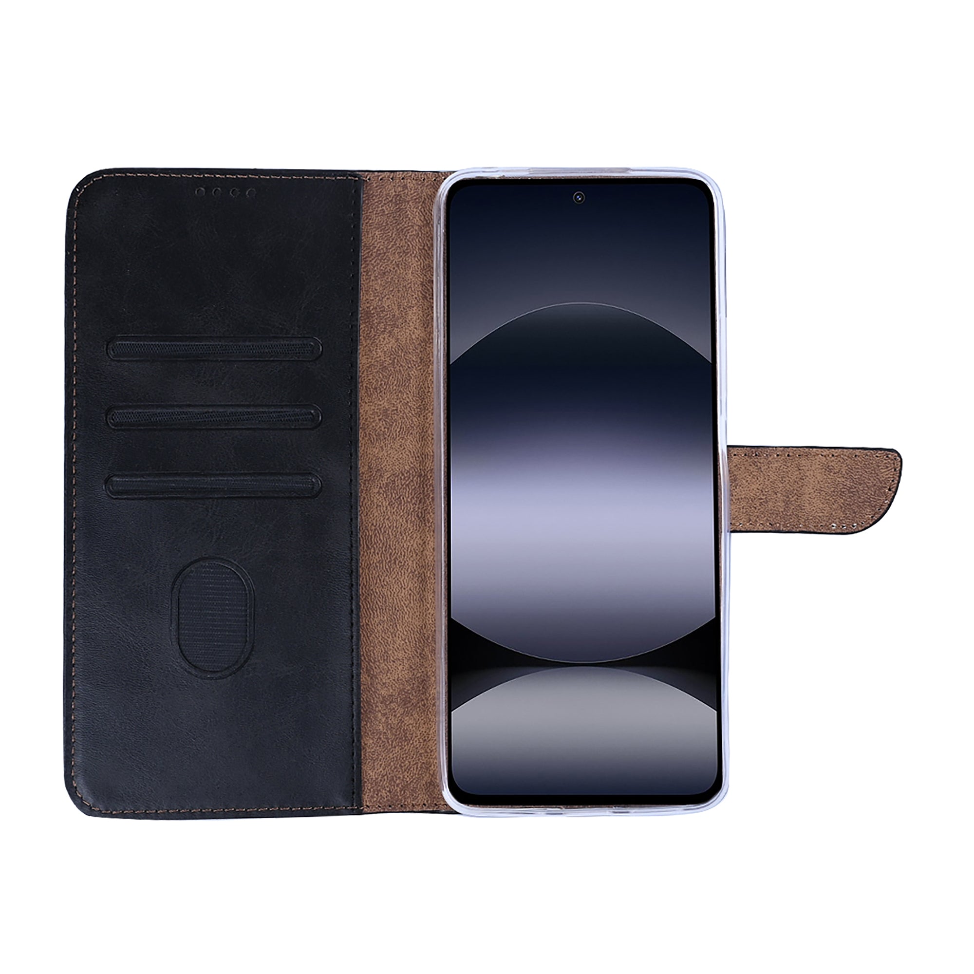Rixus Bookcase For Xiaomi Redmi Note 14 4G Black