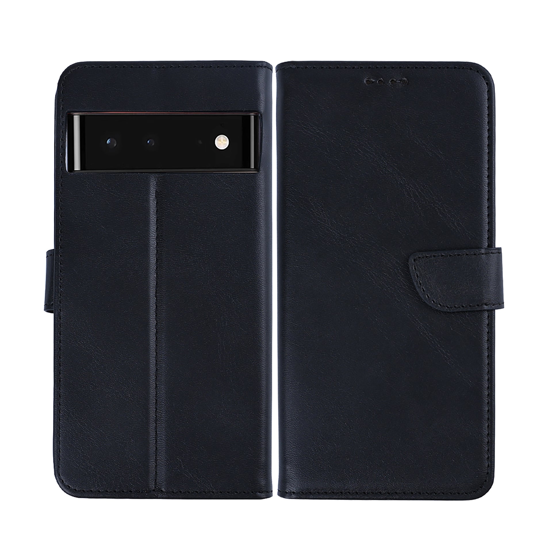 Rixus Bookcase For Google Pixel 6 Pro Black