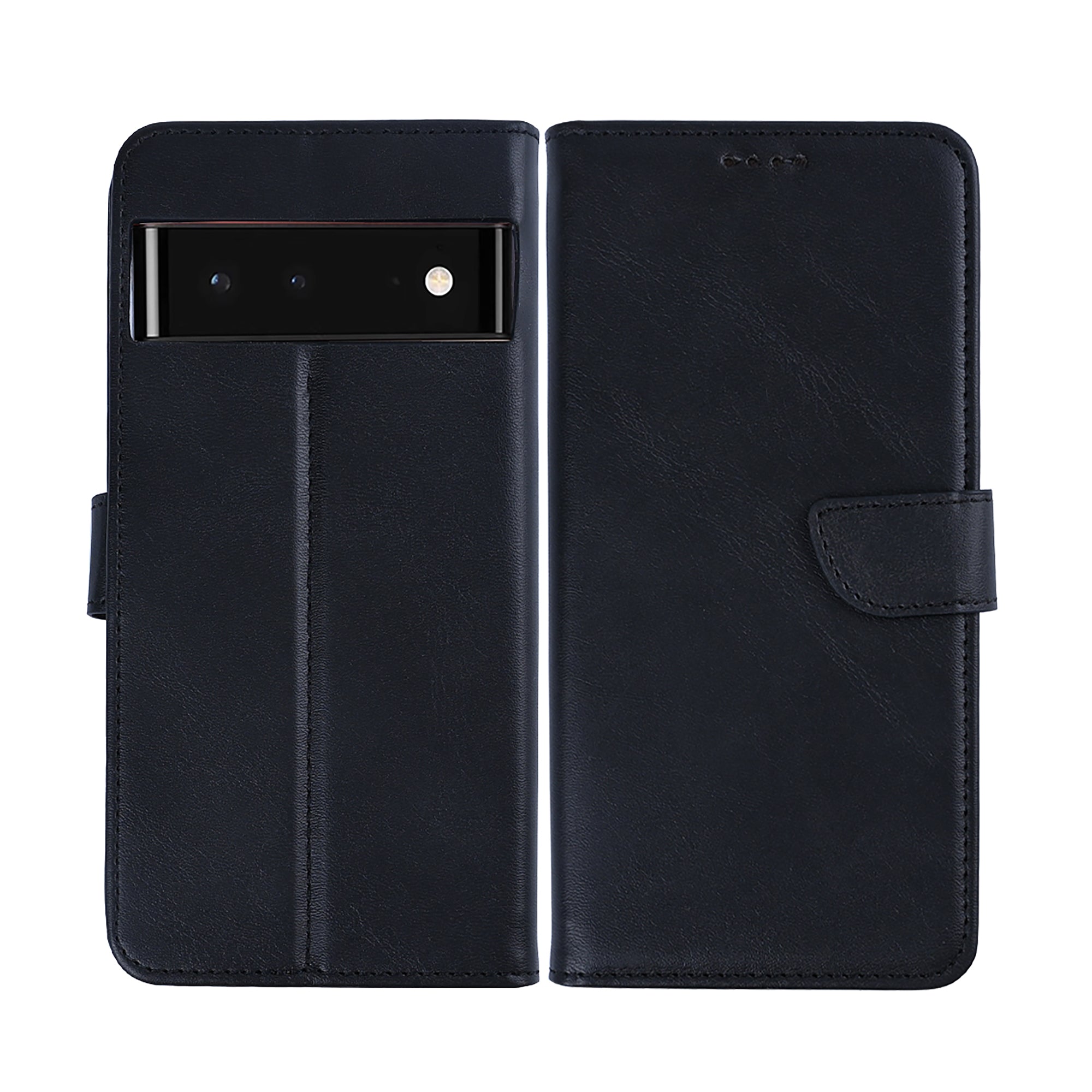 Rixus Bookcase For Google Pixel 6 Pro Black