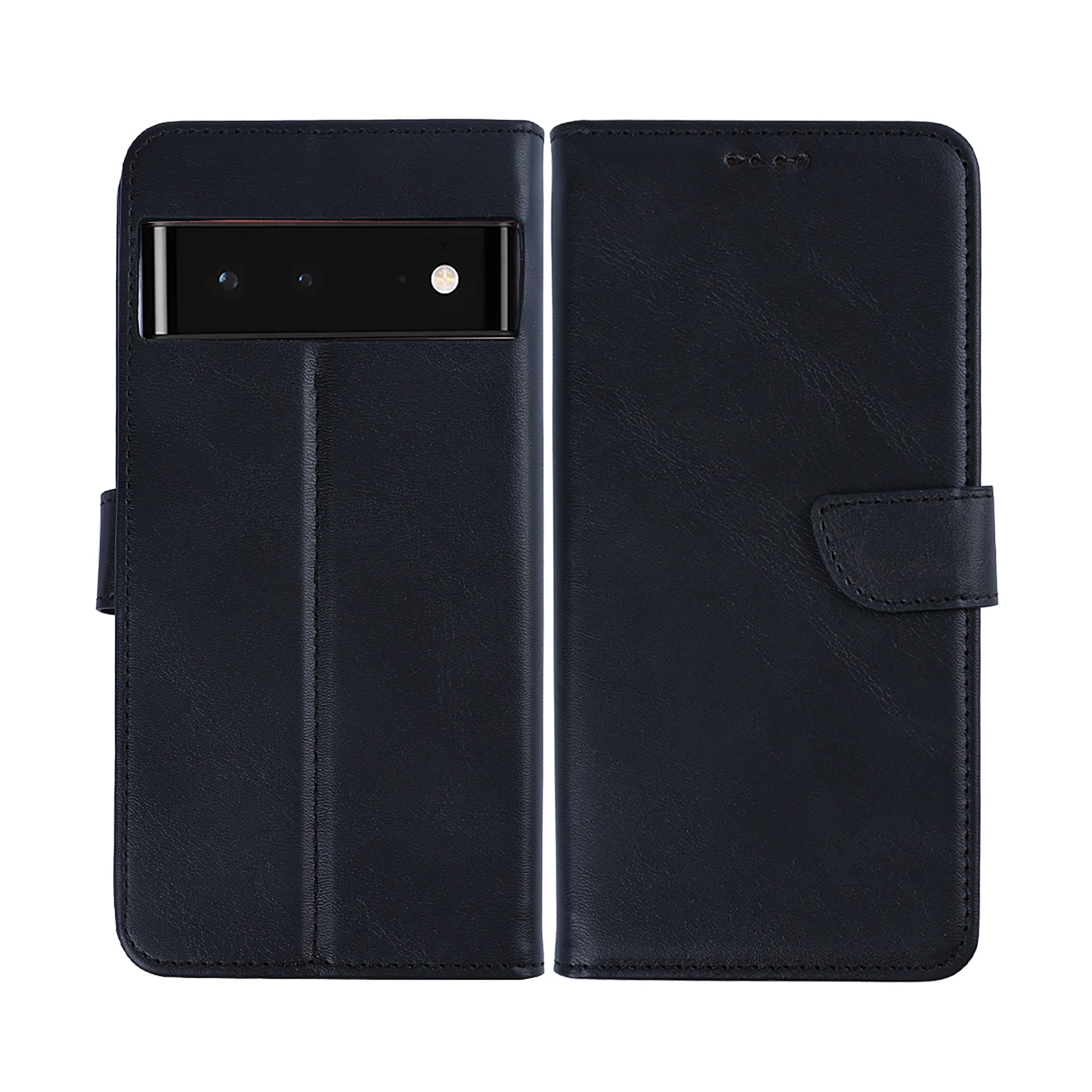 Rixus Bookcase For Google Pixel 6A Black