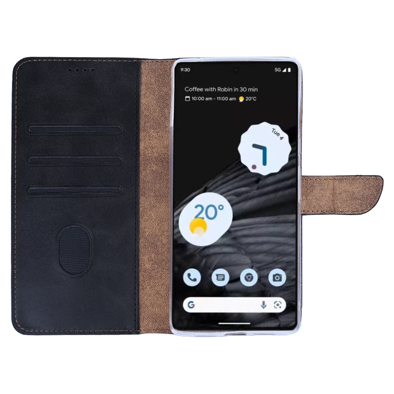 Rixus Bookcase For Google Pixel 7 Pro Black