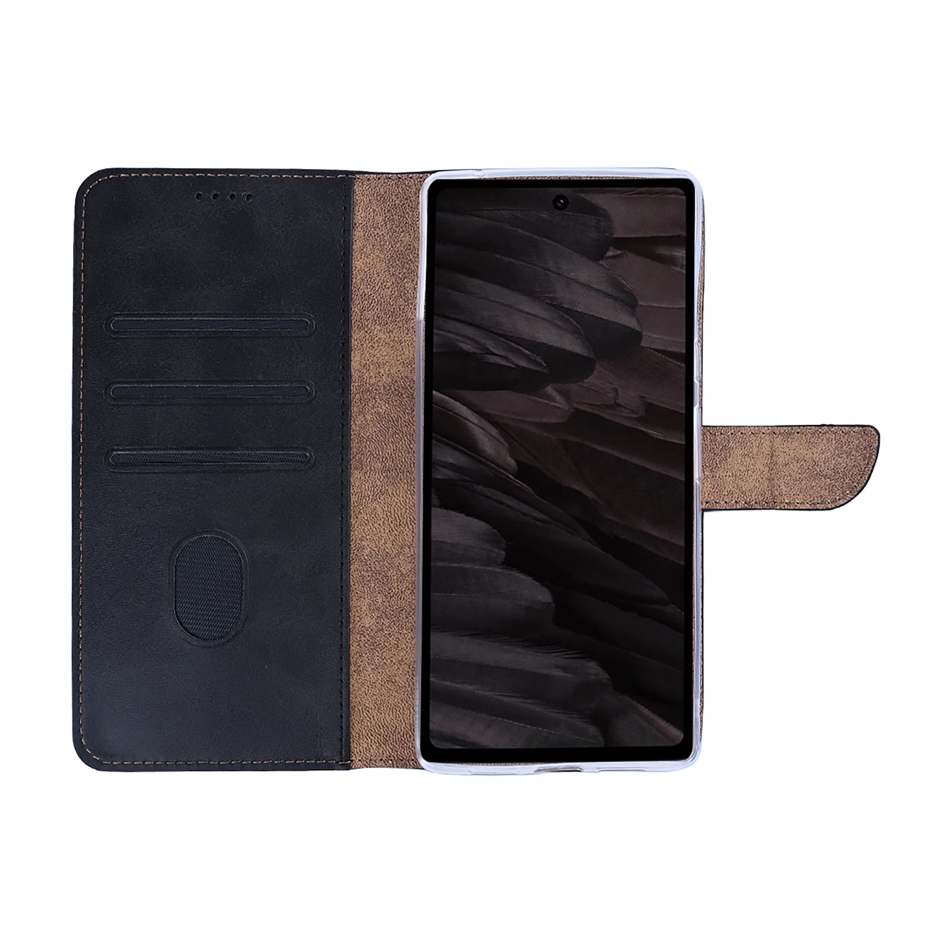 Rixus Bookcase For Google Pixel 7A Black