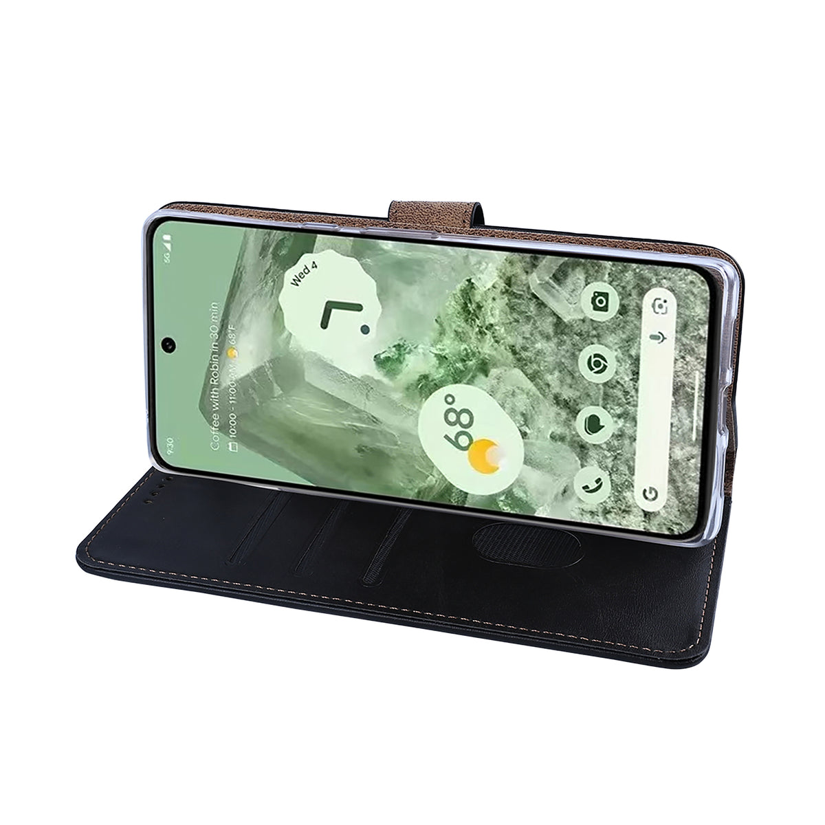 Rixus Bookcase For Google Pixel 8A Black