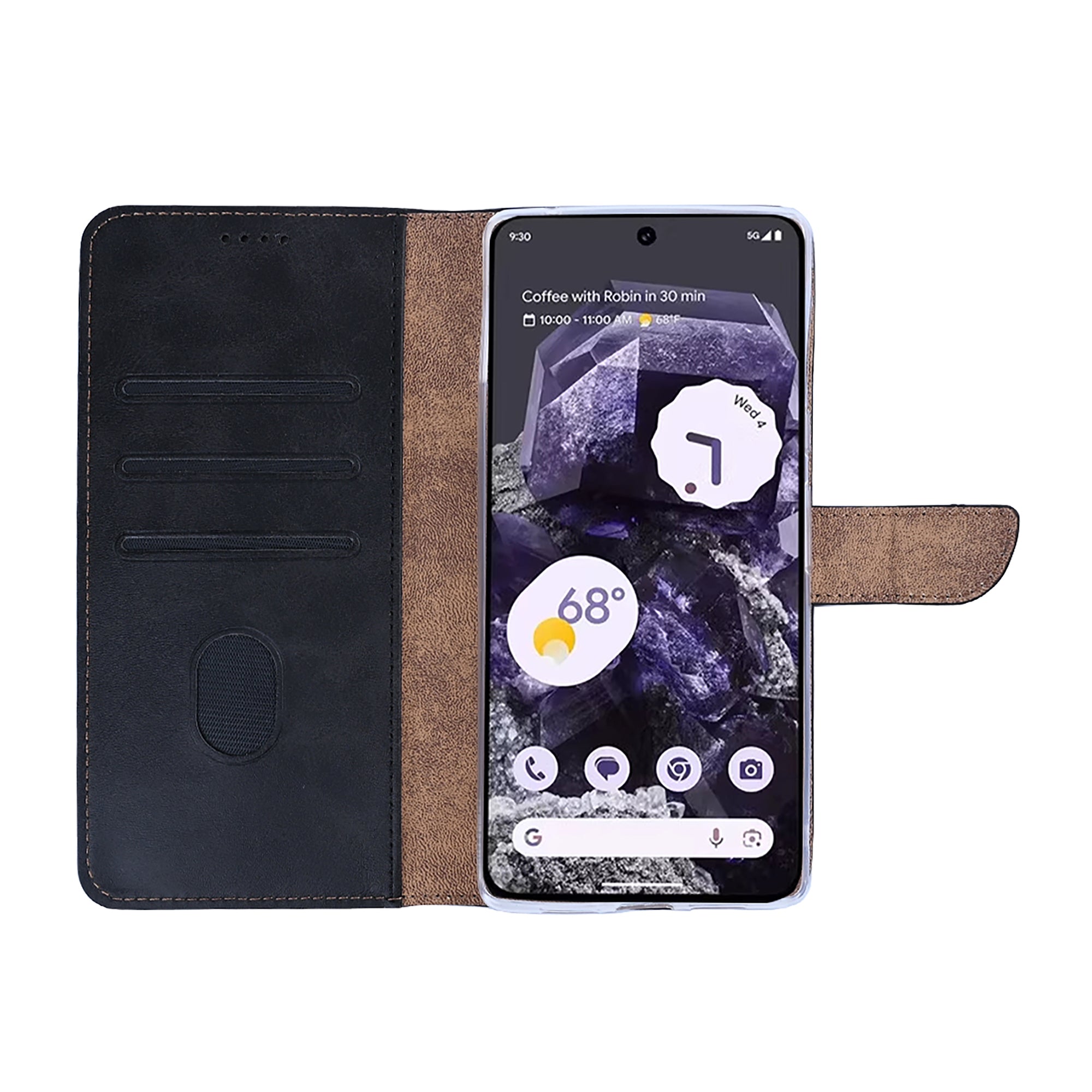 Rixus Bookcase For Google Pixel 8 Black