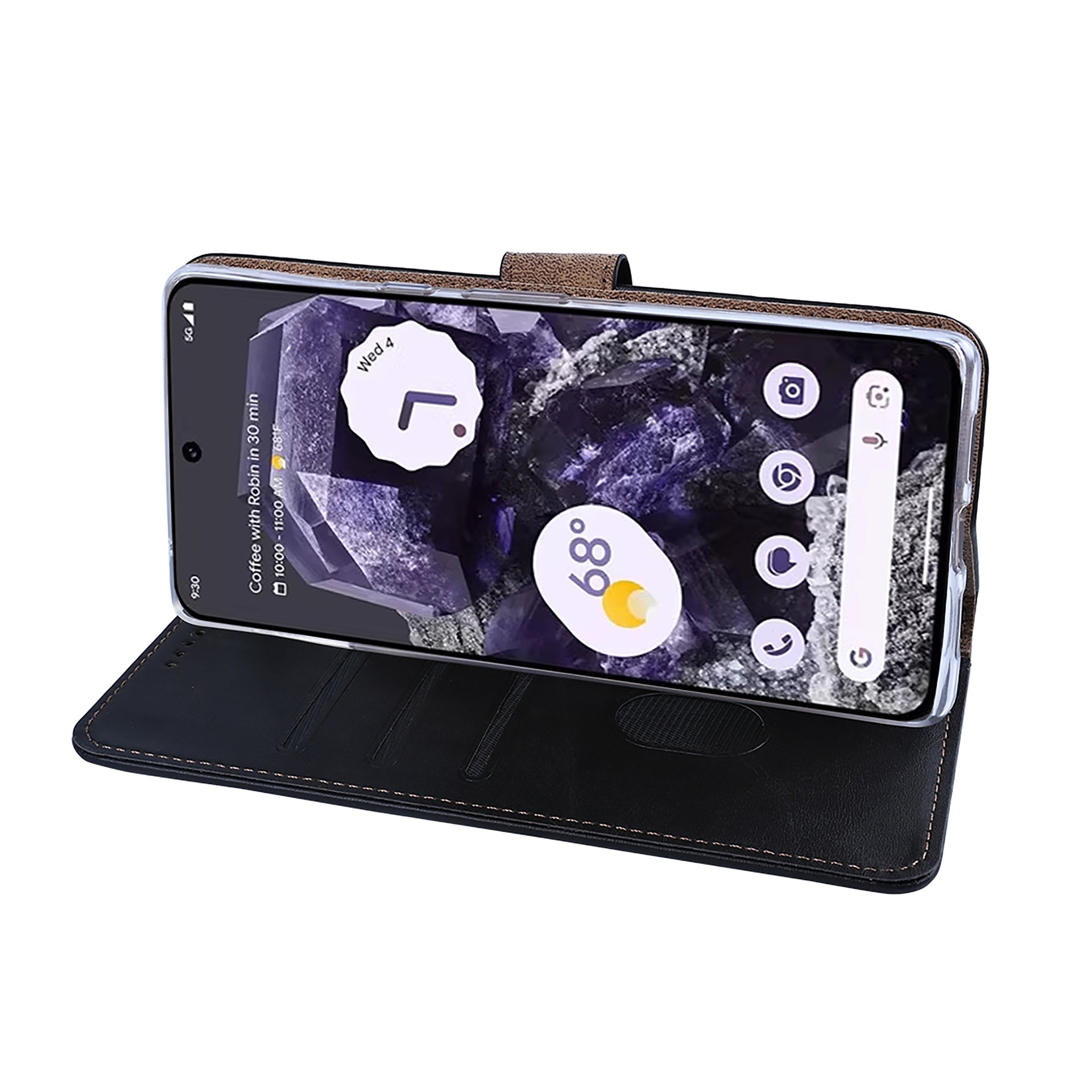 Rixus Bookcase For Google Pixel 8 Black