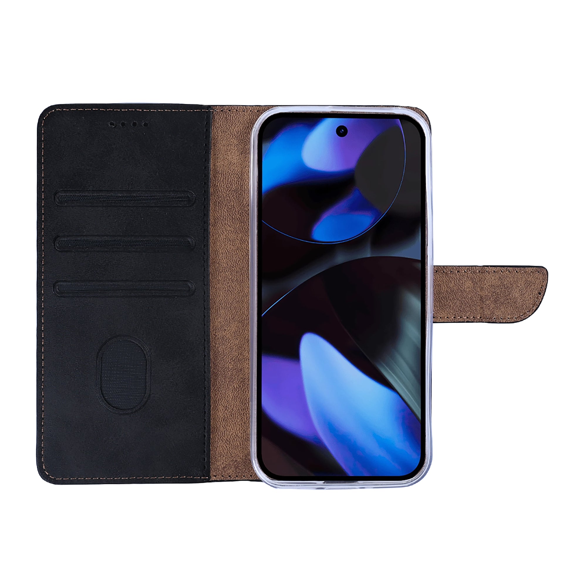 Rixus Bookcase For Google Pixel 9 Black